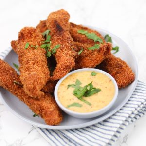 Chicken tenders met honing-mosterdsaus